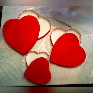 3pc Red Lace Heart boxes NEW